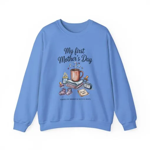 My First Mother's Day Sweatshirt, Cozy Crewneck for Moms, Gift for New Mothers, Baby Shower Tee, Snuggles & Sleepless Nights - Image 17