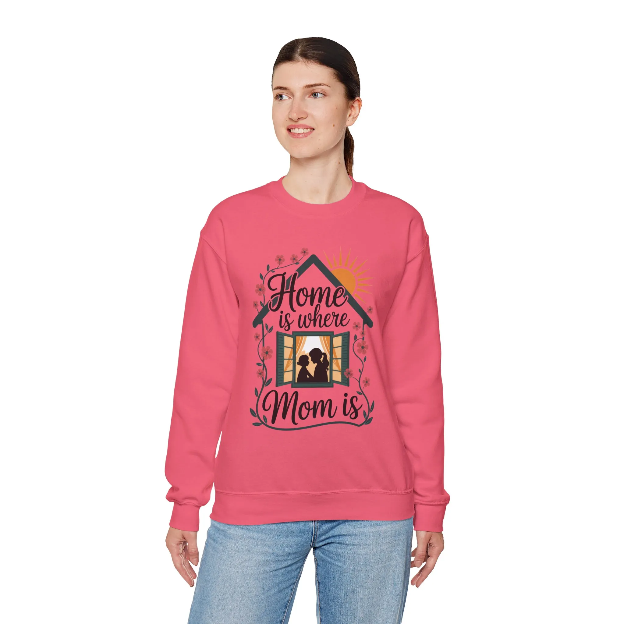 Home Is Where Mom Is Sweatshirt, Mother's Day Cotton Sweatshirt, Cute Family Gift for Mom, Sentimental Mom Gift, mother's day Gift - Image 27