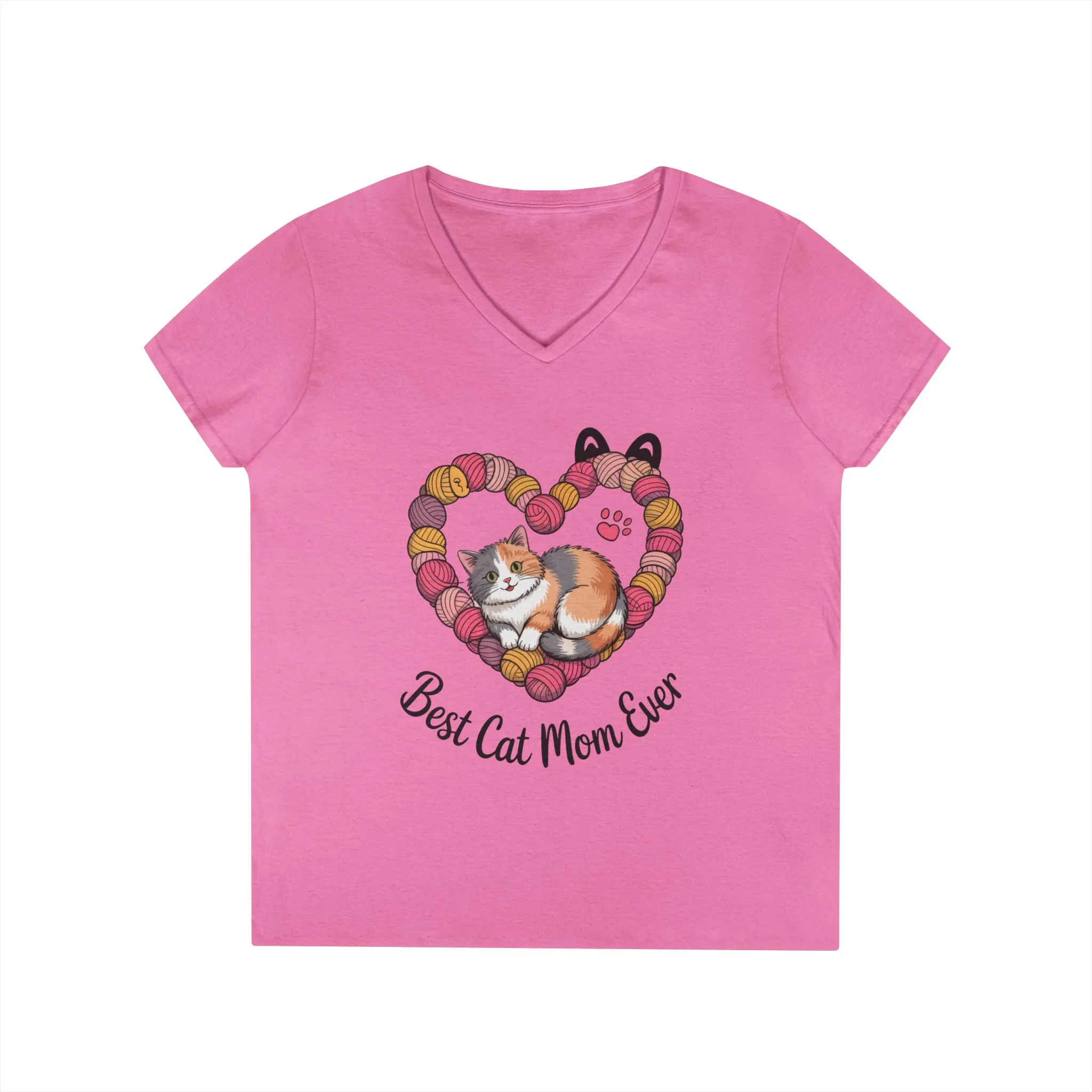 Best Cat Mom V-Neck T-Shirt, Gifts for Cat Lovers, Pet Mom Tee, Cute Cat Shirt, Animal Lover Apparel, Mother's Day Gift - Image 11
