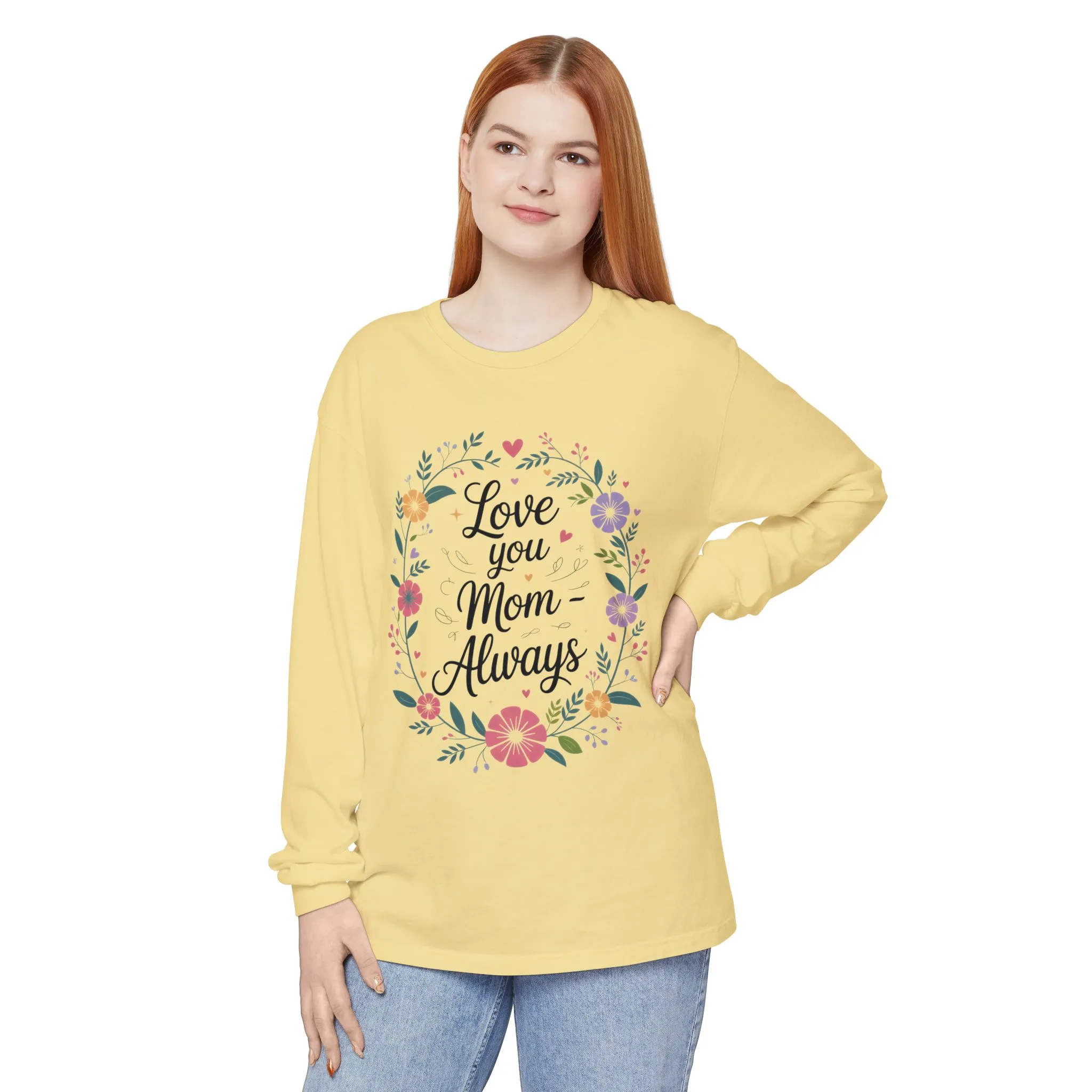 Love You Mom Always Floral Shirt, Mother's Day Long Sleeve Tee, Sweet Gift for Mom, Mother's Day Gift - Image 6