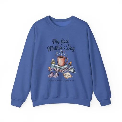 My First Mother's Day Sweatshirt, Cozy Crewneck for Moms, Gift for New Mothers, Baby Shower Tee, Snuggles & Sleepless Nights - Image 21