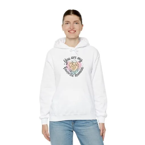 You Are My Favorite Human Hoodie, Cute Mom and Baby Pastel Design, Mothers Day Hooded Sweatshirt Gift - Image 8