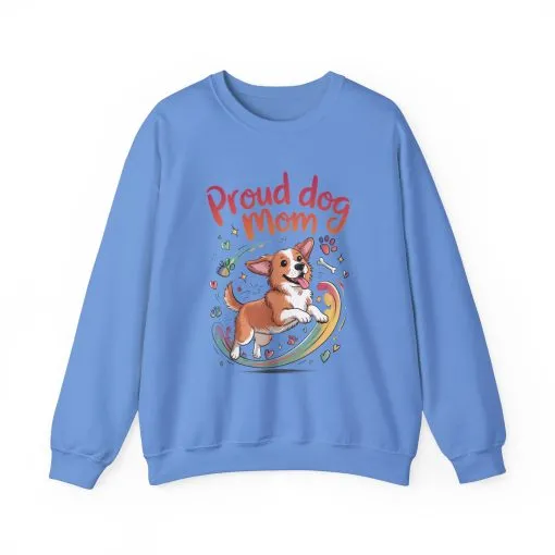Proud Dog Mom Crewneck Sweatshirt, Pet Lover Gift, Dog Mom Apparel, Animal Lover Clothing, Gift for Dog Moms, Puppy Paw Rainbow Print - Image 21