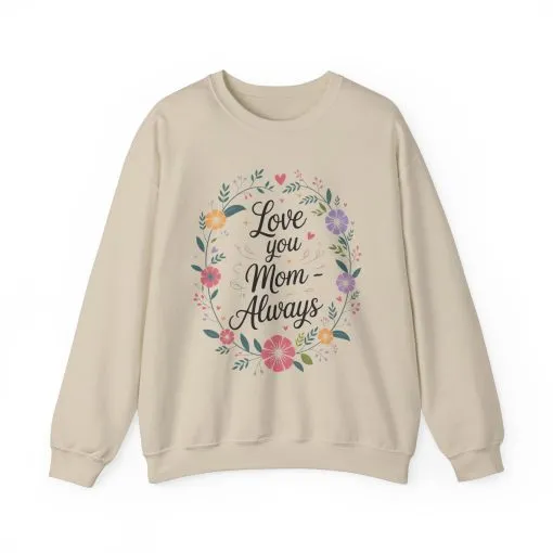 Love You Mom Always Floral Sweatshirt, Mother's Day Gift, Heartfelt Mom Quote Pullover - Image 9