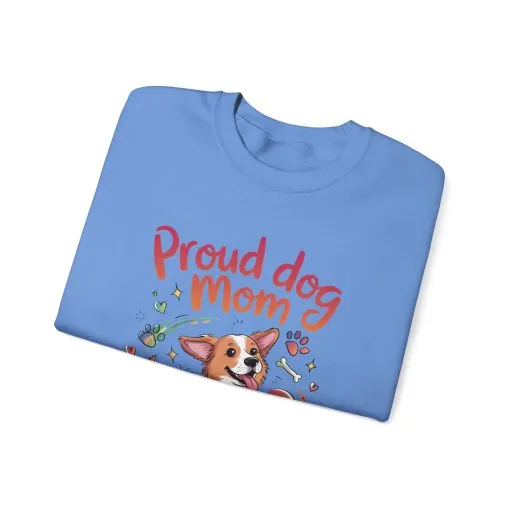 Proud Dog Mom Crewneck Sweatshirt, Pet Lover Gift, Dog Mom Apparel, Animal Lover Clothing, Gift for Dog Moms, Puppy Paw Rainbow Print - Image 22