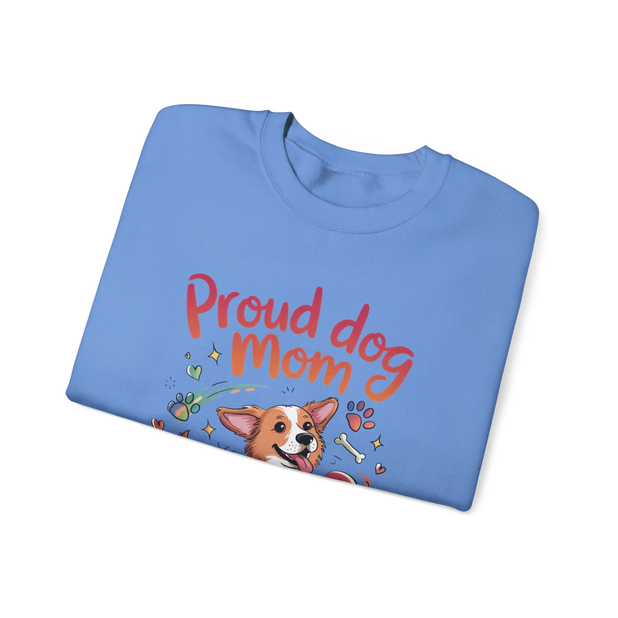 Proud Dog Mom Crewneck Sweatshirt, Pet Lover Gift, Dog Mom Apparel, Animal Lover Clothing, Gift for Dog Moms, Puppy Paw Rainbow Print - Image 22