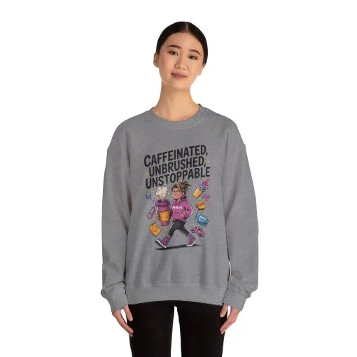 Caffeinated Mom Sweatshirt, Funny Mom Life Quote, Mother's Day Gift,New Mother Tired Mother Gift, Coffee Lover Gift, Coffee Addict Mom - Image 29