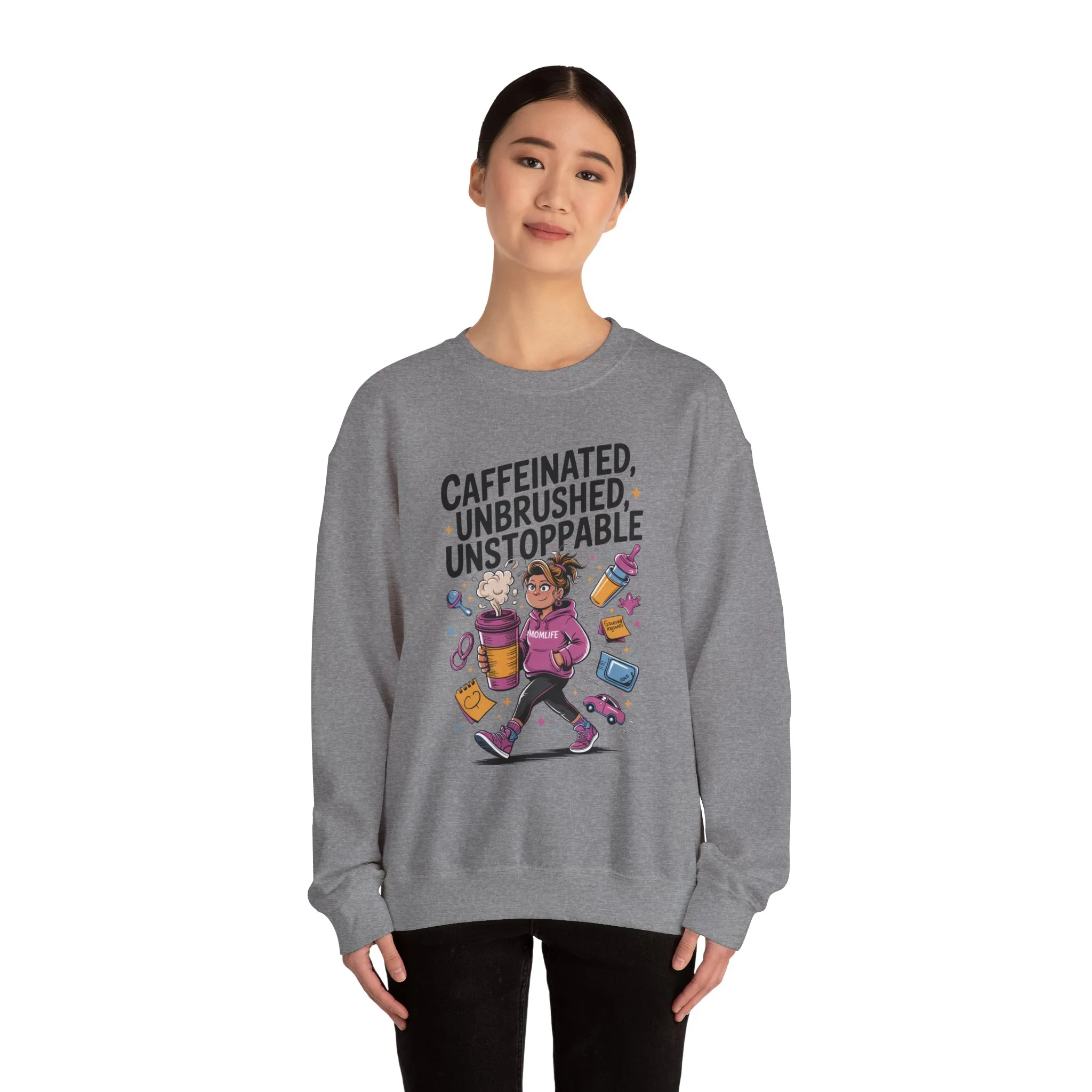 Caffeinated Mom Sweatshirt, Funny Mom Life Quote, Mother's Day Gift,New Mother Tired Mother Gift, Coffee Lover Gift, Coffee Addict Mom - Image 29