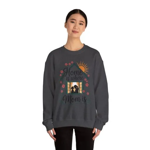 Home Is Where Mom Is Sweatshirt, Mother's Day Cotton Sweatshirt, Cute Family Gift for Mom, Sentimental Mom Gift, mother's day Gift - Image 29