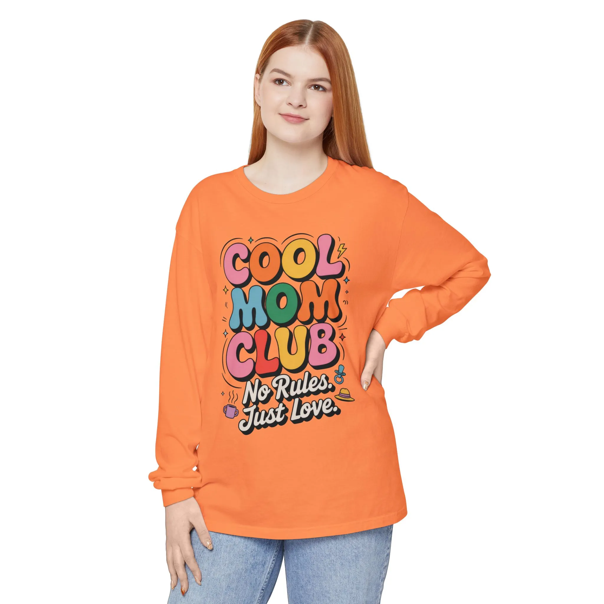 Cool Mom Club Long Sleeve T-Shirt, Funny Mom Tee, Gift for Moms, Mother's Day Gift, No Rules Just Love Quote Tee - Image 22