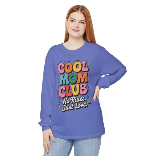 Cool Mom Club Long Sleeve T-Shirt, Funny Mom Tee, Gift for Moms, Mother's Day Gift, No Rules Just Love Quote Tee - Image 8