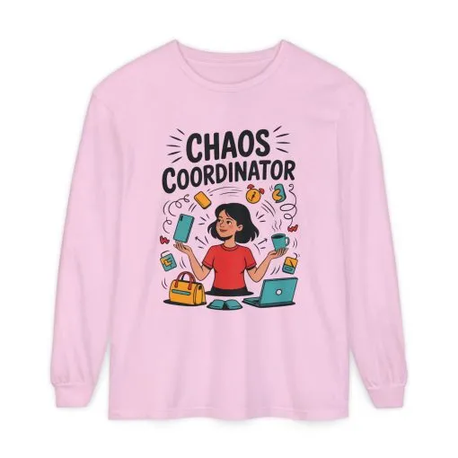 Chaos Coordinator Women's Long Sleeve, Mom Life Graphic Long Sleeve, Gift for Busy Moms, Multitasking Mom Gift, Cute Mother's Day Gift - Image 15