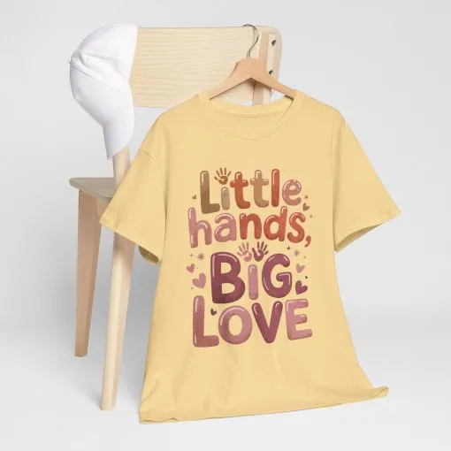 Little Hands Big Love Shirt, Cute Unisex Heavy Cotton Tee for Moms, Dads, or Teachers, Family Love Quote T-Shirt, Mother's Day Gift - Image 28