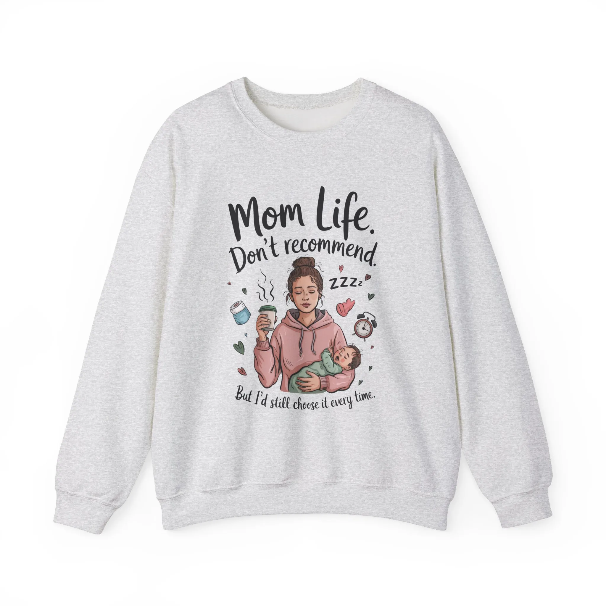 Mom Life Crewneck Sweatshirt, New Mom Gift, Cozy Everyday Wear, Funny Parent Apparel, Tired Mama Humor Tee - Image 5