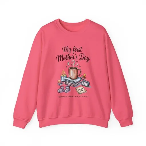 My First Mother's Day Sweatshirt, Cozy Crewneck for Moms, Gift for New Mothers, Baby Shower Tee, Snuggles & Sleepless Nights - Image 37