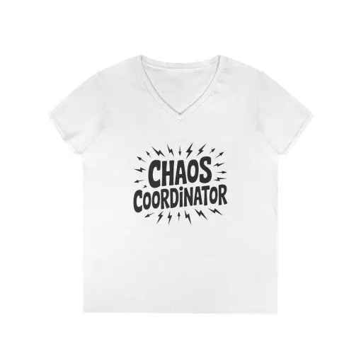 Chaos Coordinator Ladies' V-Neck T-Shirt, Funny Gift for Moms, Mother's Day Gift, Teacher Shirt, Casual Graphic Tee, Women's Gift Idea - Image 3
