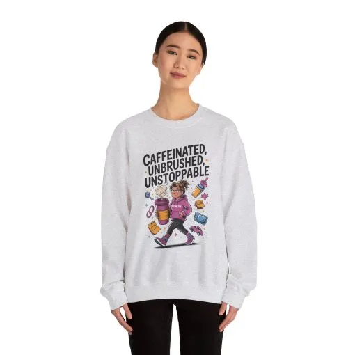 Caffeinated Mom Sweatshirt, Funny Mom Life Quote, Mother's Day Gift,New Mother Tired Mother Gift, Coffee Lover Gift, Coffee Addict Mom - Image 8