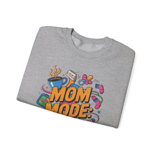 Mom Mode On Crewneck Sweatshirt, Gift for Mom, Mother's Day Humor T-Shirt, Cute Mama Life Graphic Tee, Mother's Day Gift - Image 6