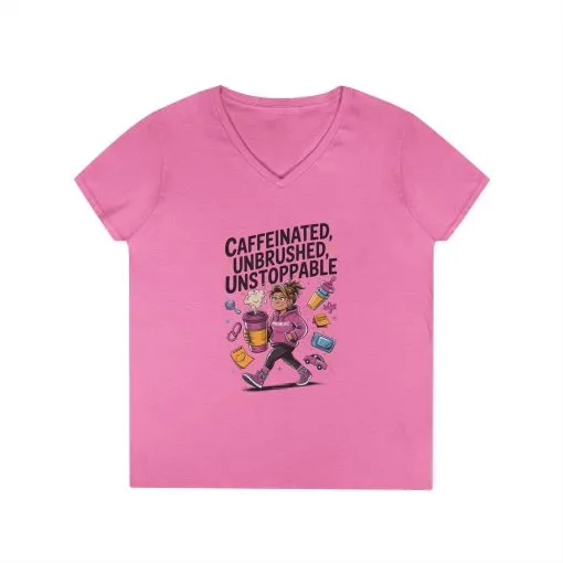 Caffeinated V-Neck Tee, Coffee Lover Shirt, Gift for Moms, Motivation T-Shirt, Mother's Day Gift for Tired Moms, Mother's Day Gift - Image 11