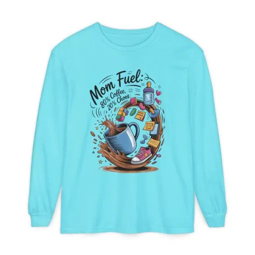 Mom Fuel Long Sleeve T-Shirt, Coffee Lovers Gift, Mother's Day Apparel, Cute Mom Shirt, Coffee Lover Mom Life Top, Coffee Lover's Tee - Image 31