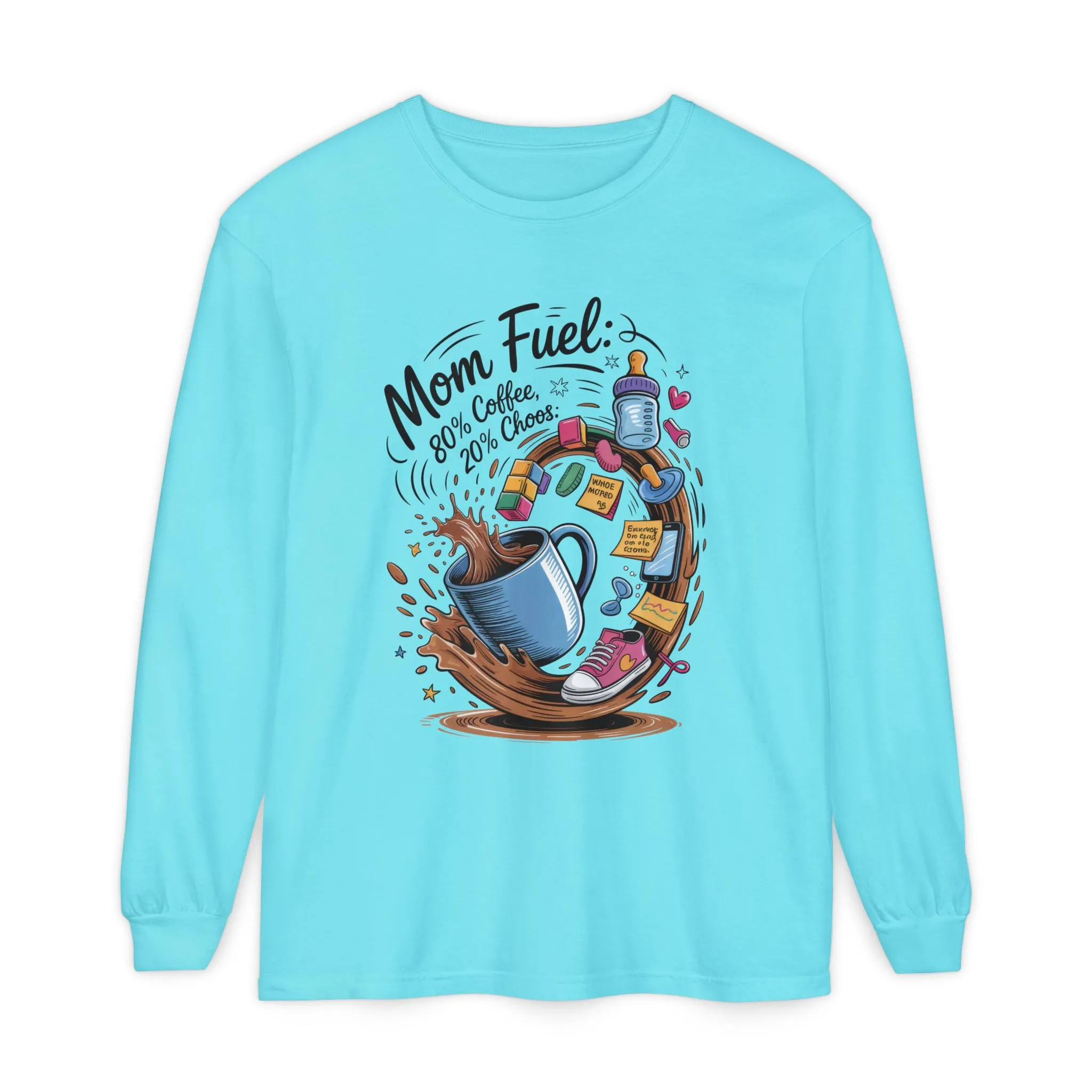 Mom Fuel Long Sleeve T-Shirt, Coffee Lovers Gift, Mother's Day Apparel, Cute Mom Shirt, Coffee Lover Mom Life Top, Coffee Lover's Tee - Image 31