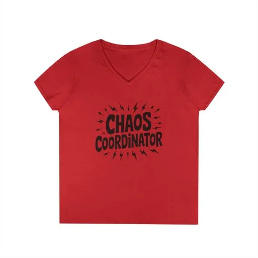 Chaos Coordinator Ladies' V-Neck T-Shirt, Funny Gift for Moms, Mother's Day Gift, Teacher Shirt, Casual Graphic Tee, Women's Gift Idea - Image 15