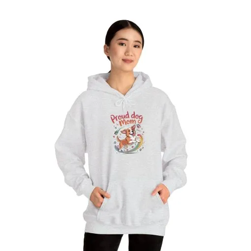 Proud Dog Mom Hoodie, Gift for Dog Owners, Dog Lover Apparel, Mother's Day Gift, Unisex Hooded Sweatshirt, Corgi Rainbow Print - Image 12