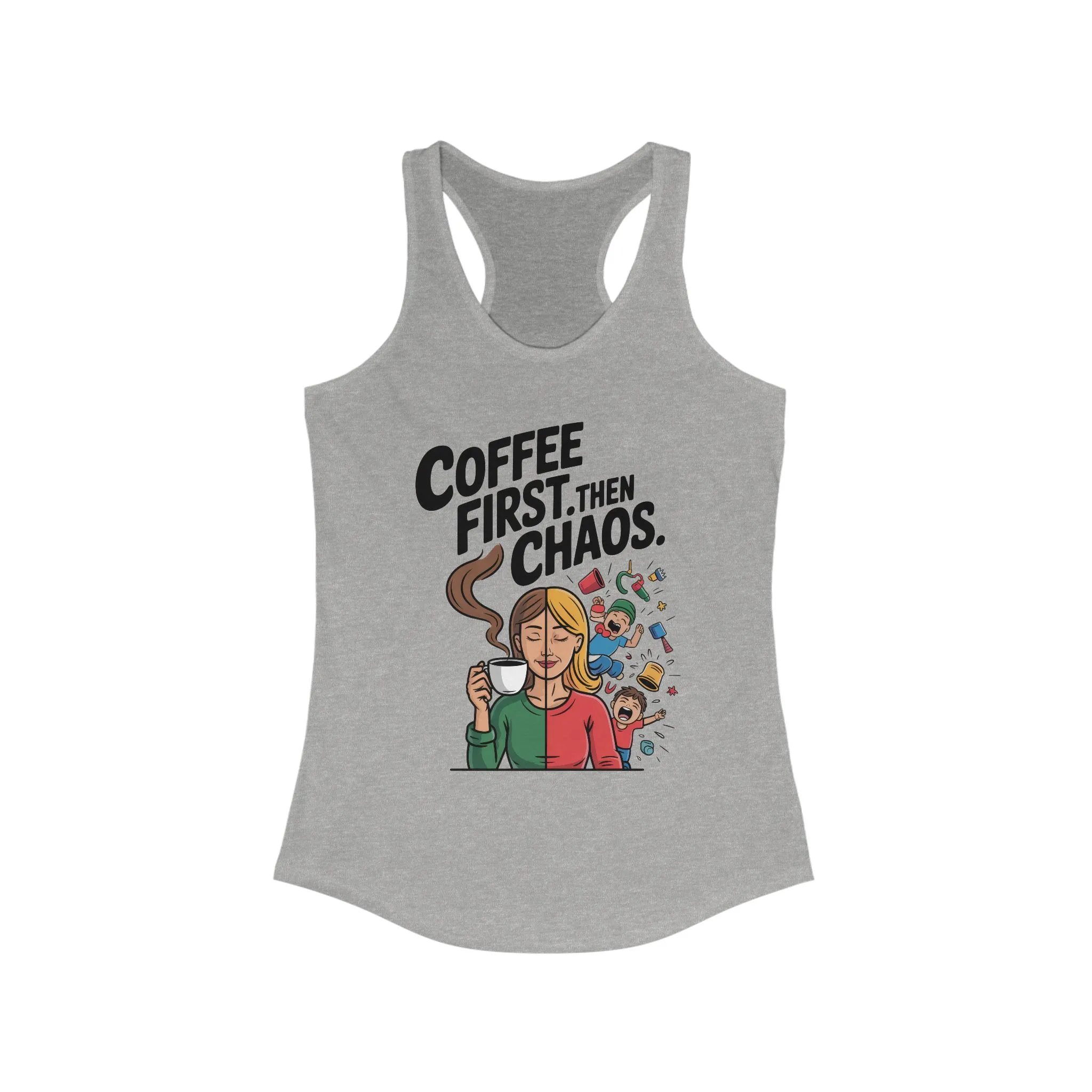 Coffee First Then Chaos Women's Tank Top, Ideal Gift for Moms, Fun Casual Wear, Funny Mom Life Top, Mother's Day Gift - Image 5