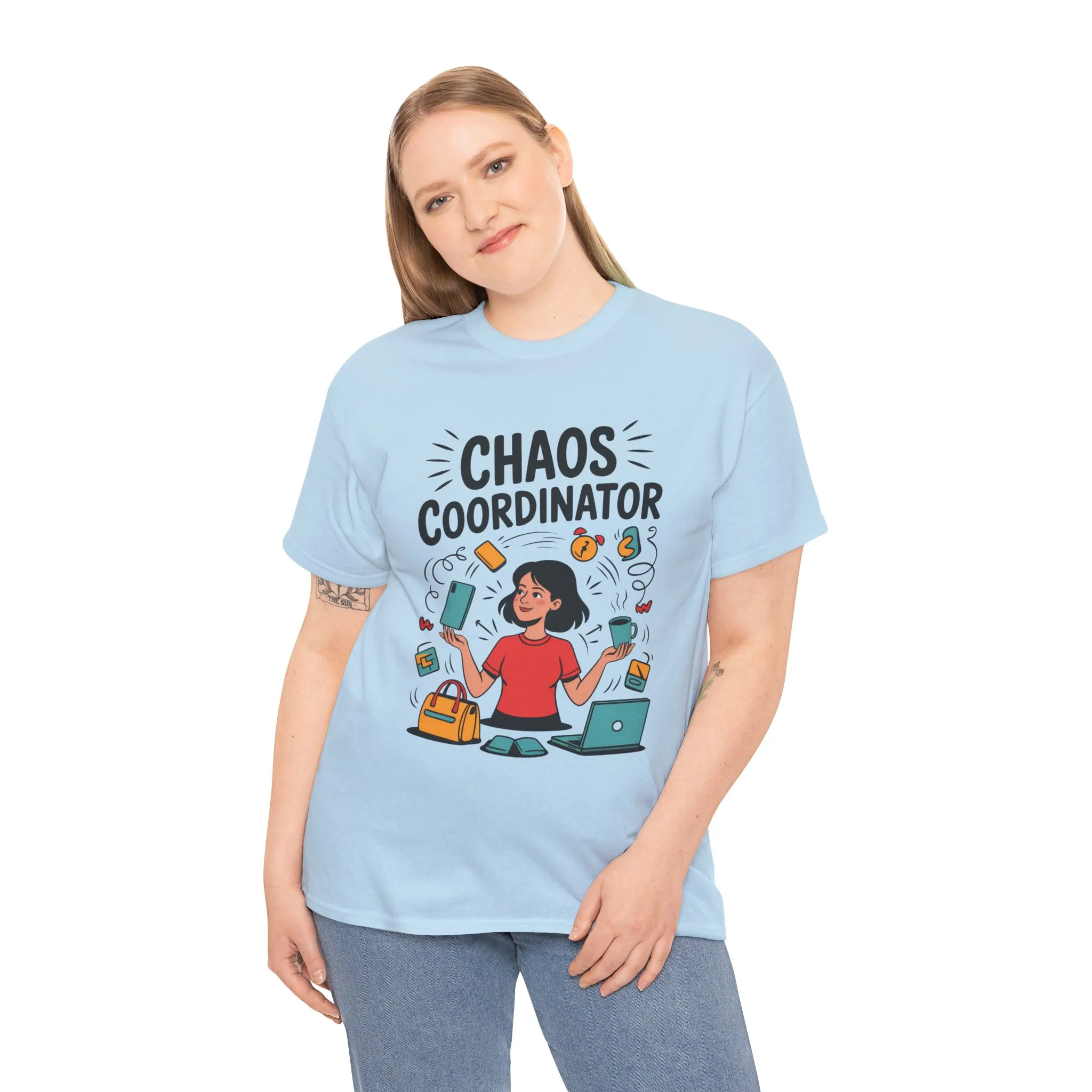 Chaos Coordinator Heavy Cotton Tee, Gift for Busy Moms, Mother's Day Gift, Funny Mom Life Shirt, Busy Life Humor T-Shirt - Image 21