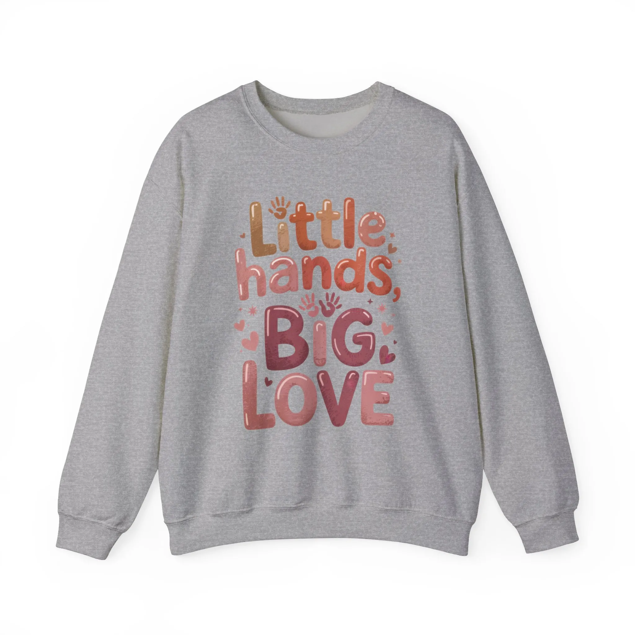 Little Hands, Big Love Crewneck Sweatshirt, Perfect for Moms Gifts, Family Events, Baby Showers, Everyday Wear, Cute Tee, mother's day Gift - Image 13