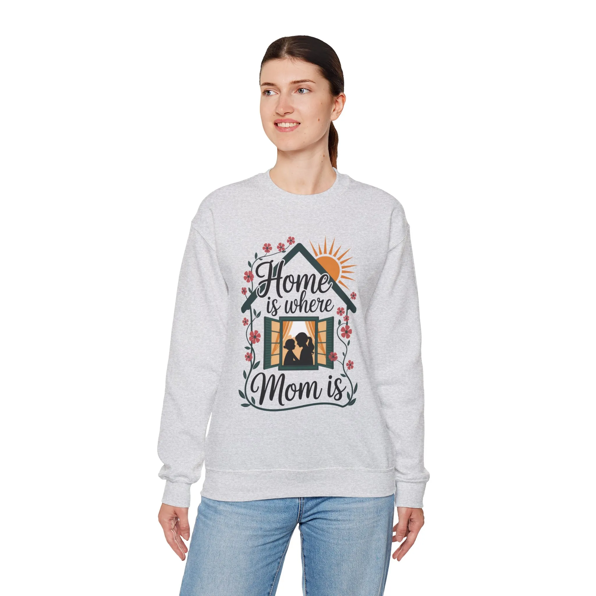 Home Is Where Mom Is Sweatshirt, Mother's Day Cotton Sweatshirt, Cute Family Gift for Mom, Sentimental Mom Gift, mother's day Gift - Image 9