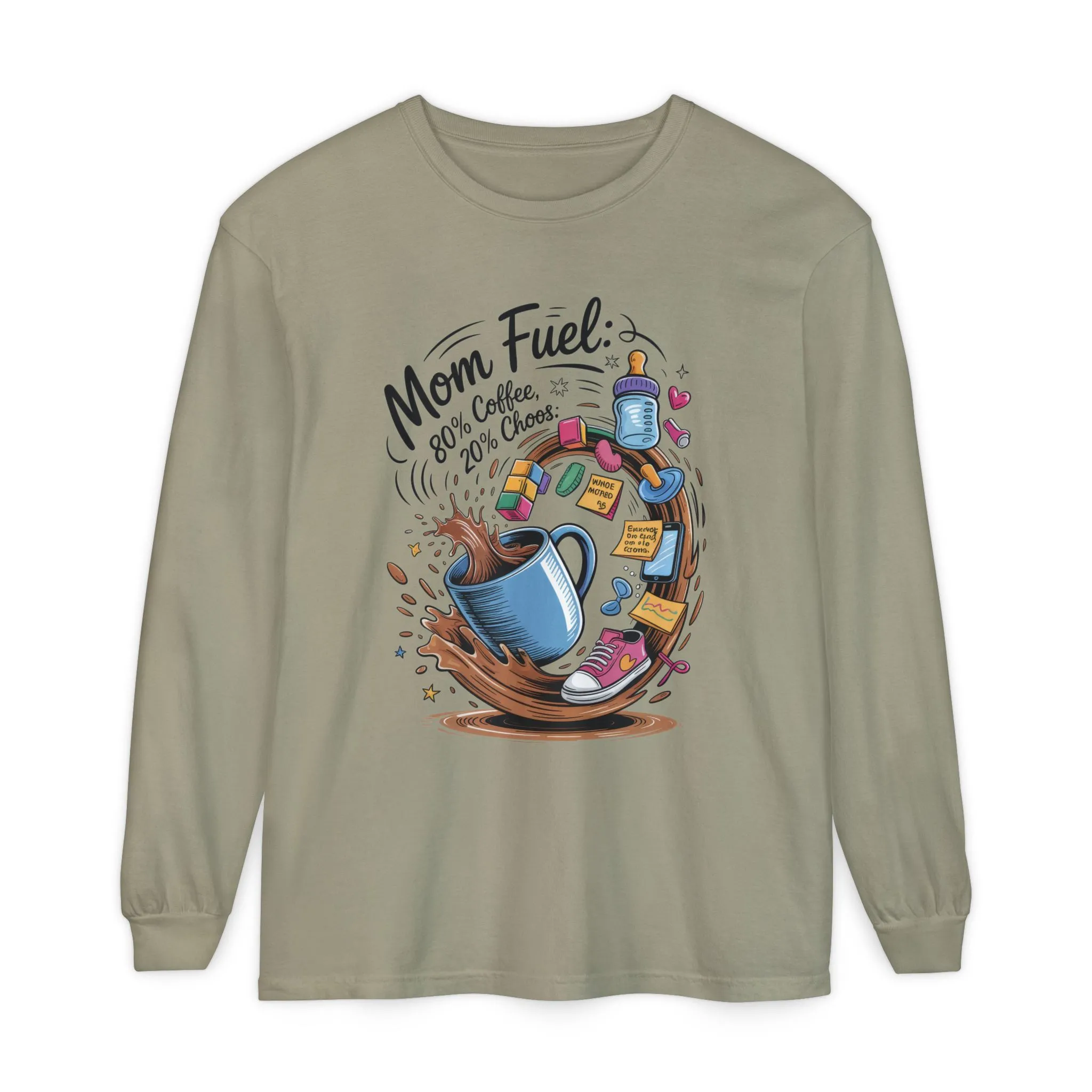 Mom Fuel Long Sleeve T-Shirt, Coffee Lovers Gift, Mother's Day Apparel, Cute Mom Shirt, Coffee Lover Mom Life Top, Coffee Lover's Tee - Image 25