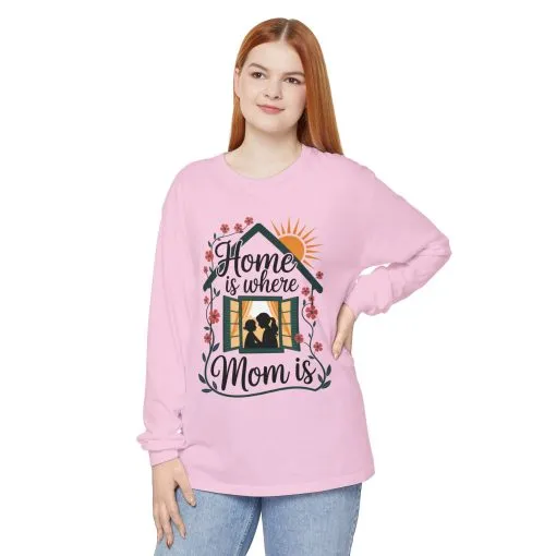 Home Is Where Mom Is Long Sleeve T-Shirt, Mother's Day Cotton Shirt, Cute Family Gift for Mom, Sentimental Mom Gift, mother's day Gift - Image 20