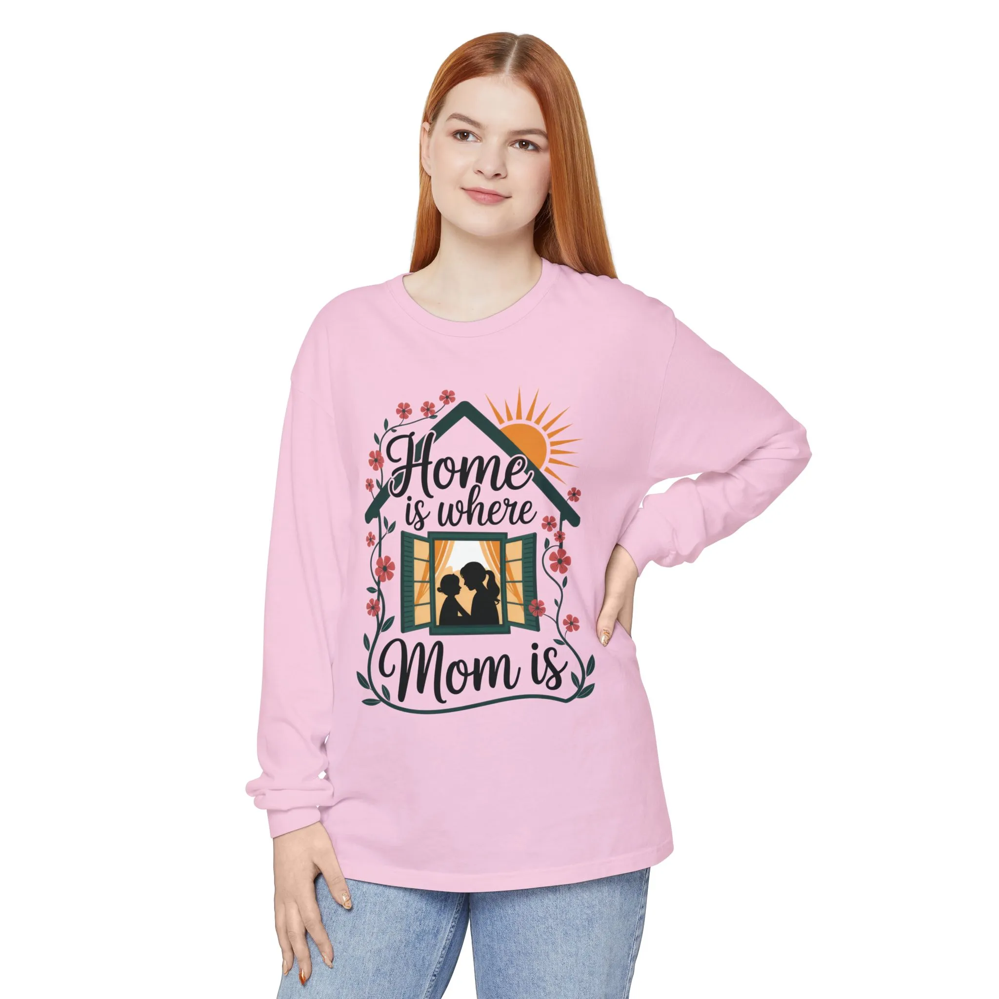 Home Is Where Mom Is Long Sleeve T-Shirt, Mother's Day Cotton Shirt, Cute Family Gift for Mom, Sentimental Mom Gift, mother's day Gift - Image 20