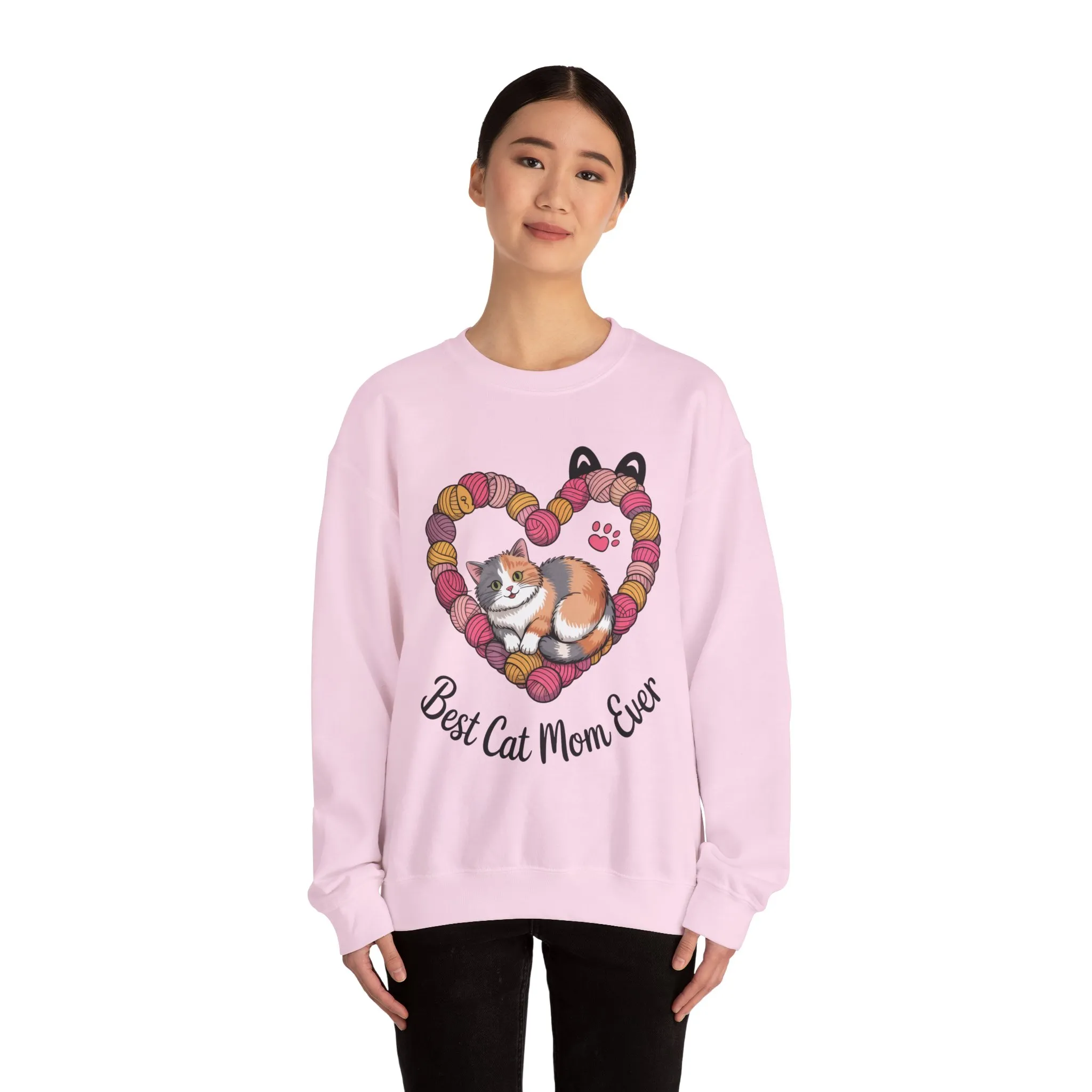 Best Cat Mom Ever Sweatshirt, Cozy Cat Lover Gift, Mother's Day Apparel, Pet Owner Sweatshirt, Cute Gift for Cat Moms, Yarn Themed - Image 23