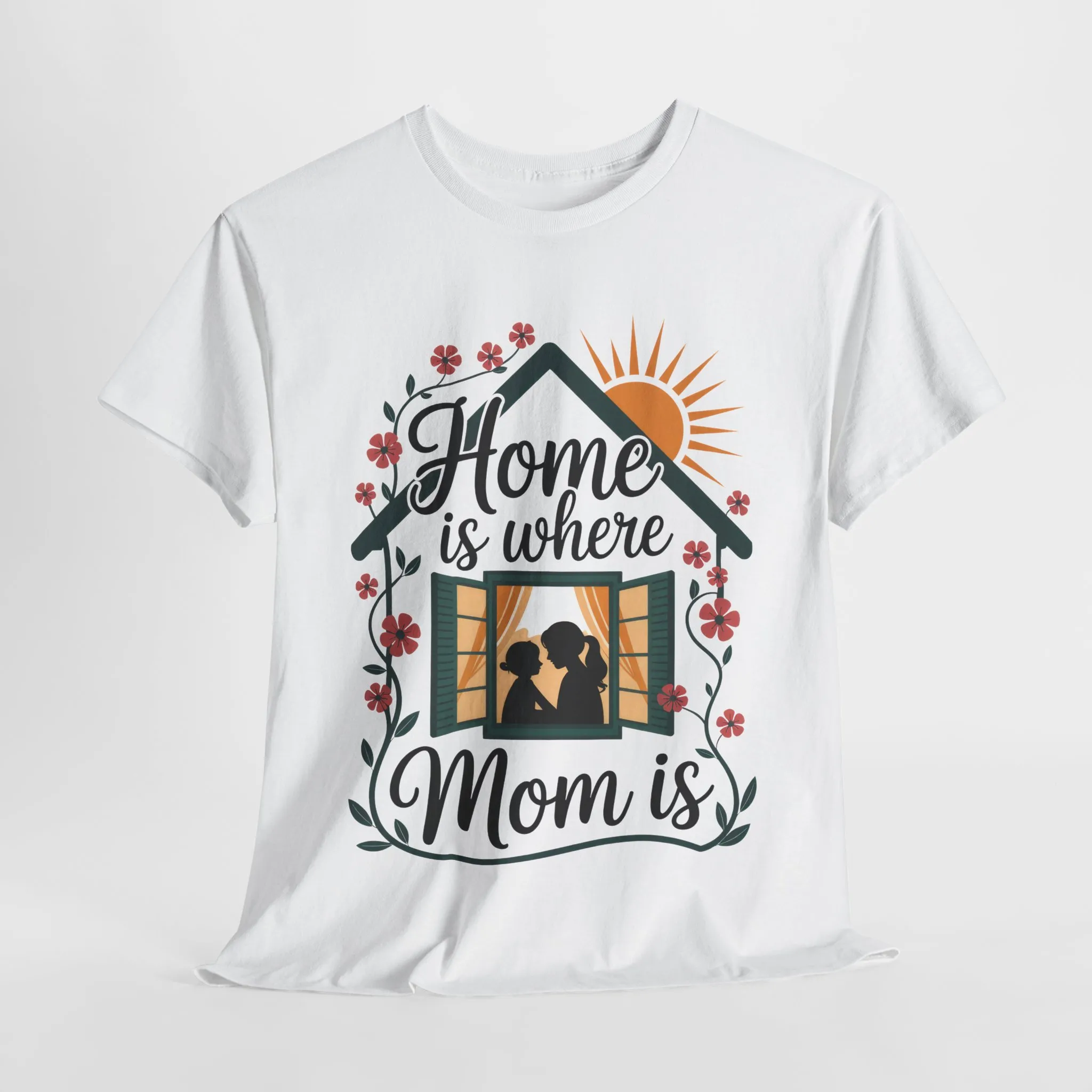 Home Is Where Mom Is T-Shirt, Mother's Day Cotton Tee, Cute Family Gift for Mom, Sentimental Mom Shirt for Her, mother's day Gift