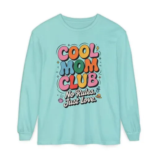 Cool Mom Club Long Sleeve T-Shirt, Funny Mom Tee, Gift for Moms, Mother's Day Gift, No Rules Just Love Quote Tee - Image 29
