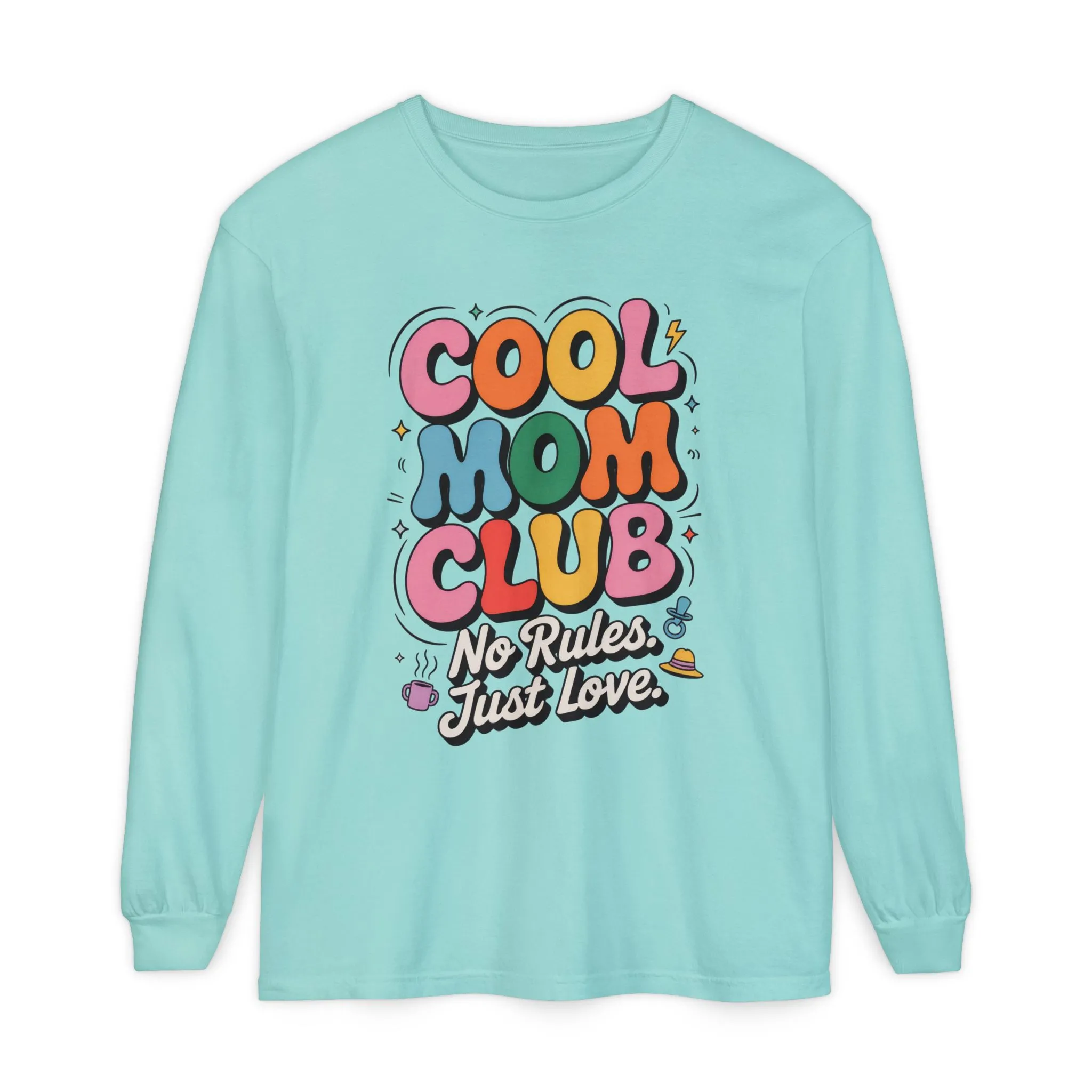 Cool Mom Club Long Sleeve T-Shirt, Funny Mom Tee, Gift for Moms, Mother's Day Gift, No Rules Just Love Quote Tee - Image 29