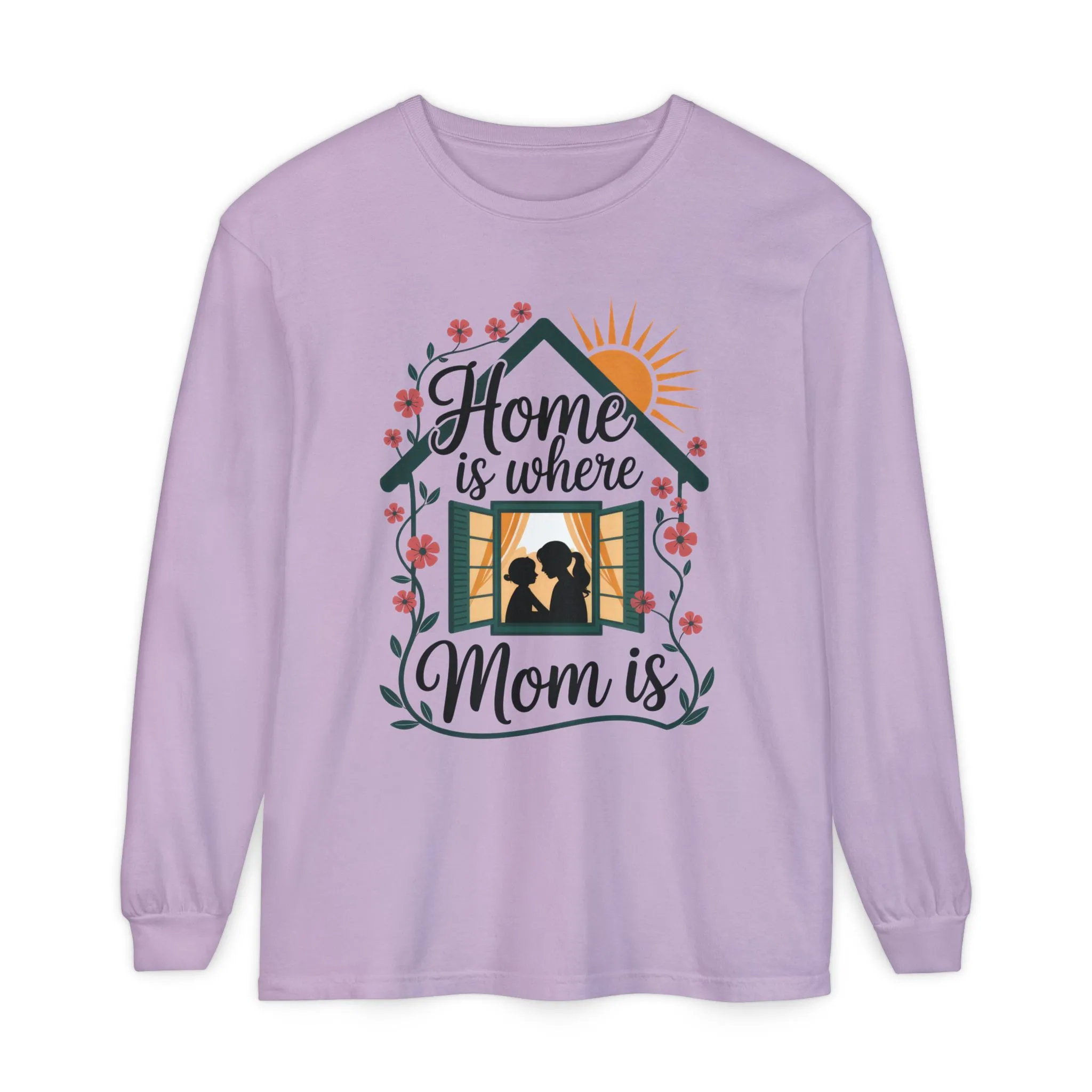 Home Is Where Mom Is Long Sleeve T-Shirt, Mother's Day Cotton Shirt, Cute Family Gift for Mom, Sentimental Mom Gift, mother's day Gift - Image 17