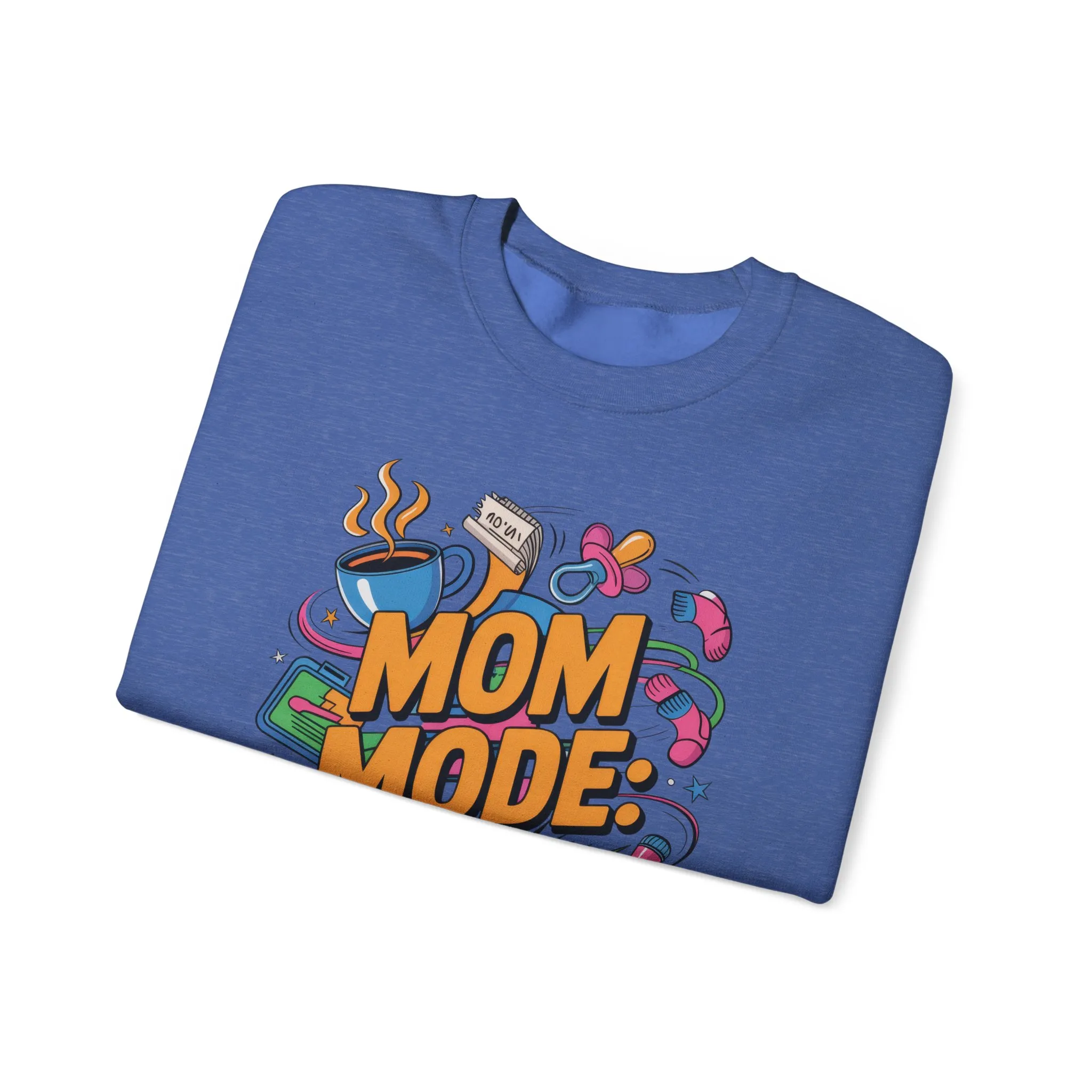 Mom Mode On Crewneck Sweatshirt, Gift for Mom, Mother's Day Humor T-Shirt, Cute Mama Life Graphic Tee, Mother's Day Gift - Image 46