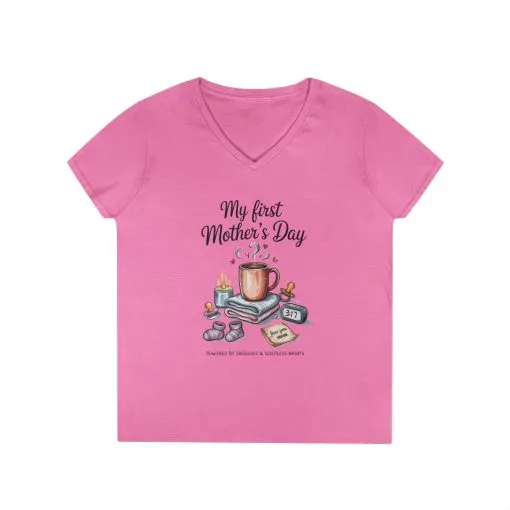 My First Mother's Day V-Neck T-Shirt, Cute Maternity Gift, Mother's Day Shirt, New Mom Outfit, Baby Shower Tee, New Mom Gift Tee - Image 13