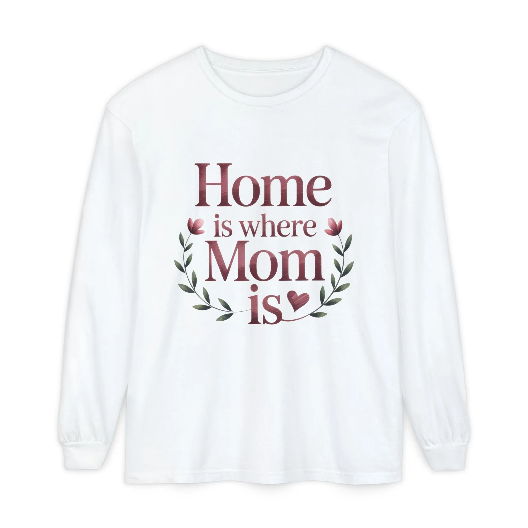 Home is Where Mom Is Long Sleeve T-Shirt, Cozy Gift for Mom, Mother's Day Top, Casual Mom Tee, Family Apparel - Image 3