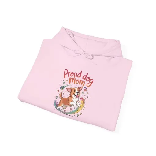 Proud Dog Mom Hoodie, Gift for Dog Owners, Dog Lover Apparel, Mother's Day Gift, Unisex Hooded Sweatshirt, Corgi Rainbow Print - Image 26