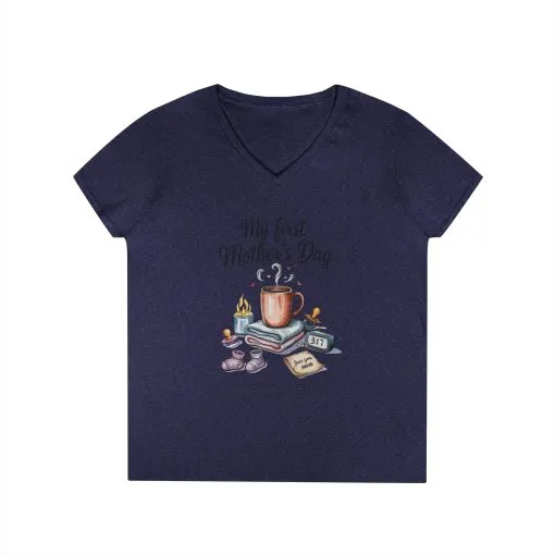 My First Mother's Day V-Neck T-Shirt, Cute Maternity Gift, Mother's Day Shirt, New Mom Outfit, Baby Shower Tee, New Mom Gift Tee - Image 11