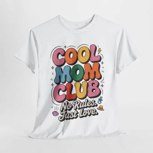 Cool Mom Club Tee, Fun Cotton T-Shirt for Moms, Mothers Day Gift, Parenting Humor Apparel, Fun Mom Shirt, No Rules Just Love Retro Style - Image 4