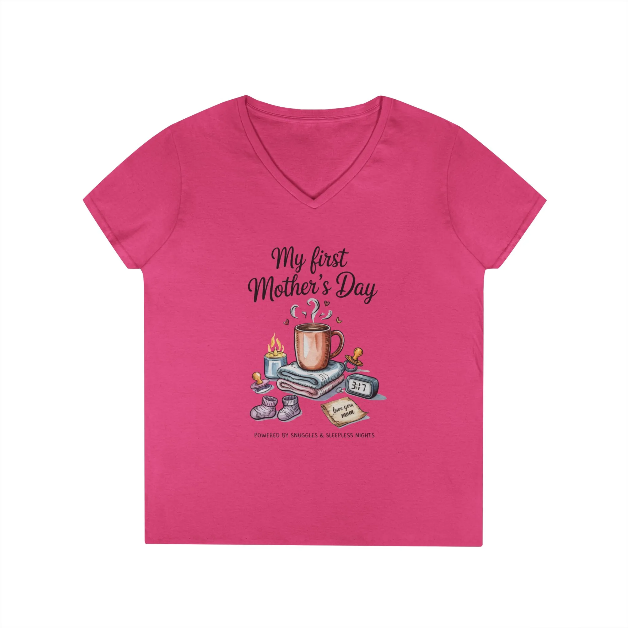 My First Mother's Day V-Neck T-Shirt, Cute Maternity Gift, Mother's Day Shirt, New Mom Outfit, Baby Shower Tee, New Mom Gift Tee - Image 15