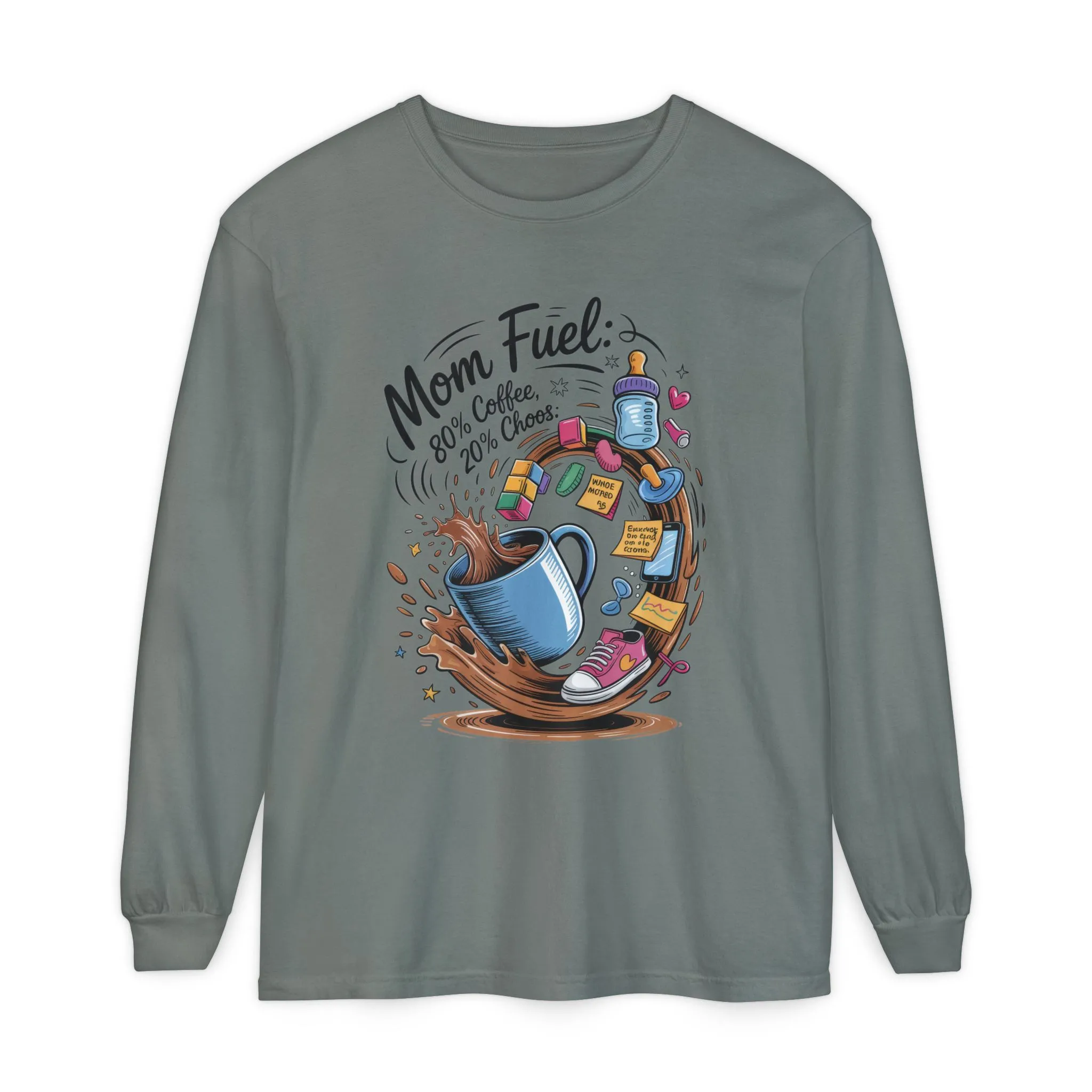 Mom Fuel Long Sleeve T-Shirt, Coffee Lovers Gift, Mother's Day Apparel, Cute Mom Shirt, Coffee Lover Mom Life Top, Coffee Lover's Tee - Image 27