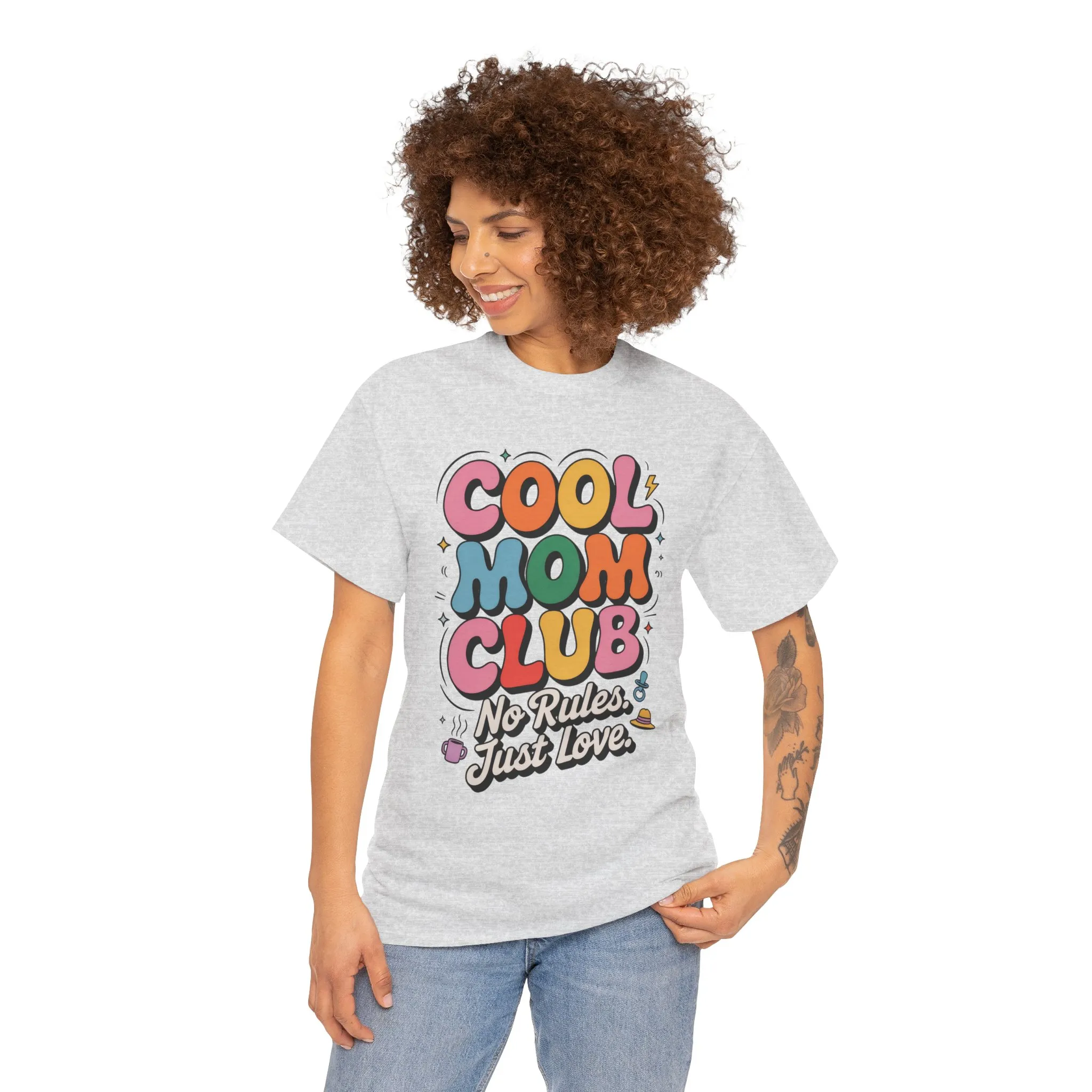 Cool Mom Club Tee, Fun Cotton T-Shirt for Moms, Mothers Day Gift, Parenting Humor Apparel, Fun Mom Shirt, No Rules Just Love Retro Style - Image 3