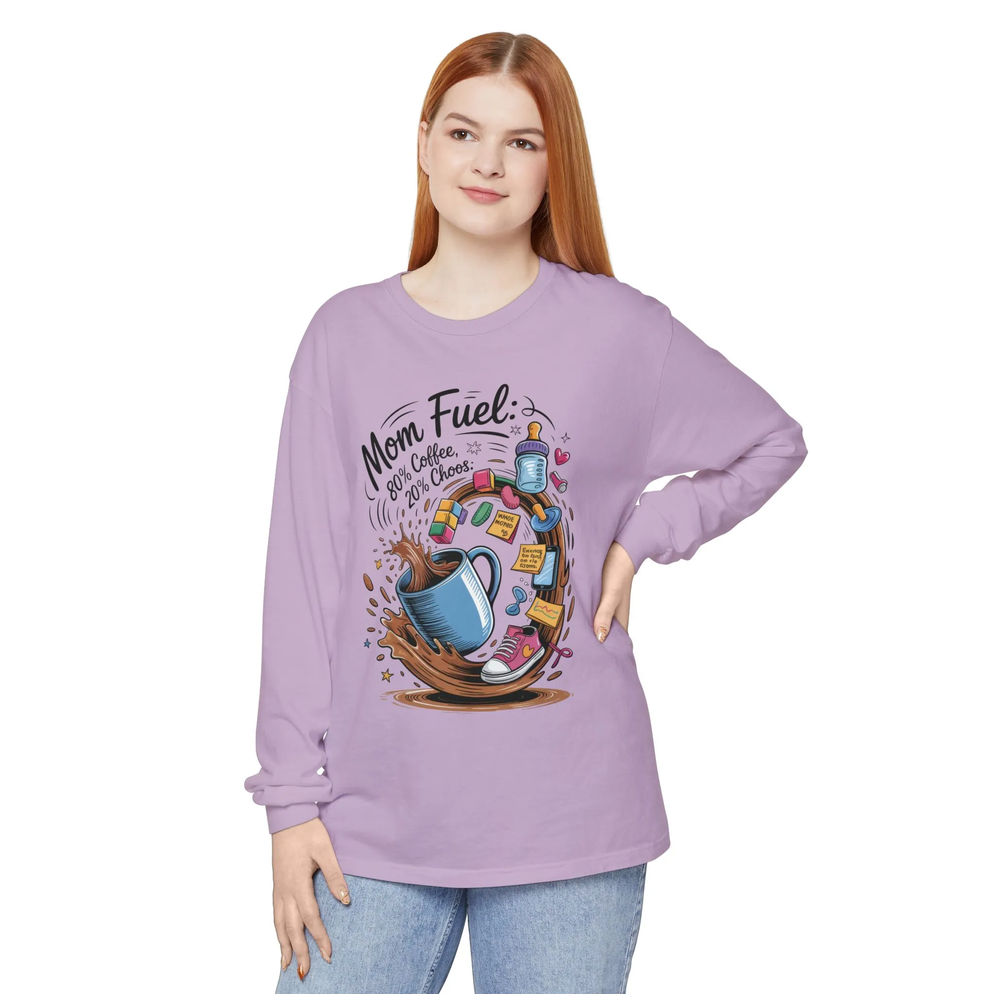 Mom Fuel Long Sleeve T-Shirt, Coffee Lovers Gift, Mother's Day Apparel, Cute Mom Shirt, Coffee Lover Mom Life Top, Coffee Lover's Tee - Image 16