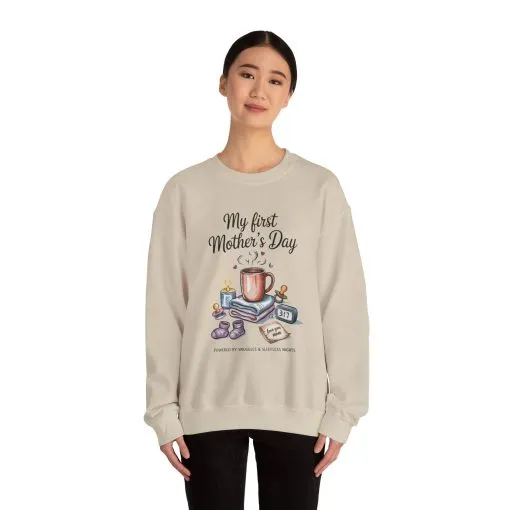 My First Mother's Day Sweatshirt, Cozy Crewneck for Moms, Gift for New Mothers, Baby Shower Tee, Snuggles & Sleepless Nights - Image 11